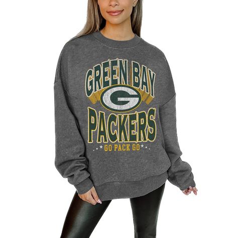 Green Bay Packers Gameday Couture Women's Long Weekend Premium Fleece Drop Shoulder Pullover Sweatshirt - Charcoal Green Bay Packers Sweatshirt, Packers Sweatshirt, Green Bay Packers Fans, Darius Rucker, Gameday Couture, Packers Fan, Oversized Crewneck, Quarter Zip Jacket, Hoodie Green