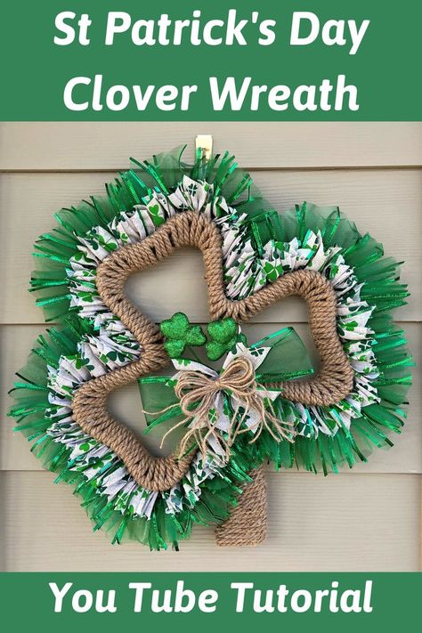 Diy St Patricks Day Wreath, Diy St Patricks Day Decor, Heart Wreath Diy, Clover Wreath, St Patricks Decorations, St. Patrick's Day Diy, Wreaths St Patricks, St Patricks Crafts, Holiday Wreaths Diy