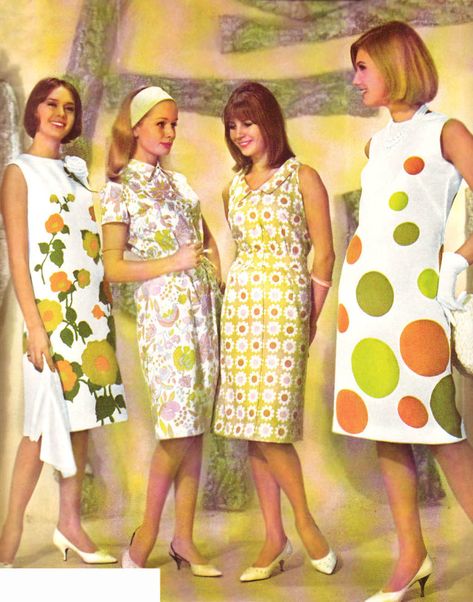 1964: Summer Fashions Women In Dresses, 70s Mode, 1960s Dresses, 1960 Fashion, 60s And 70s Fashion, Fashion 1960s, 60s Retro, Sixties Fashion, Look Retro