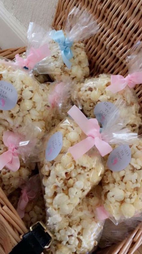 Ready to pop, popcorn bags   https://m.facebook.com/CandyCoatedEvent/ Popcorn Gender Reveal, Gender Reveal Popcorn, Gender Reveal Dessert Table, Ready To Pop Popcorn, Gender Reveal Dessert, Popcorn Bag, Gender Reveal Ideas, Popcorn Bags, Pop Popcorn