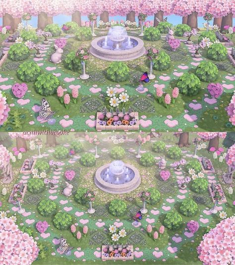 Kawaii Island, Fairy Island, Fairy Garden Animals, Motif Acnl, Pink Island, Building Things, Animal Crossing Guide, Under The Water, Animal Crossing Wild World