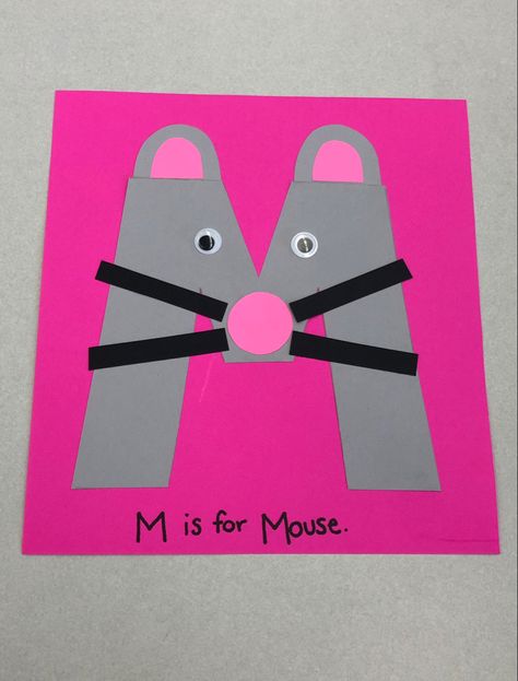 Lion And The Mouse Craft Preschool, M Is For Mouse Craft, Preschool Letter M Crafts, Letter N Crafts For Toddlers, M For Mouse Craft, Letter M Crafts For Toddlers, M Is For Craft, M Is For, Mouse To School Craft