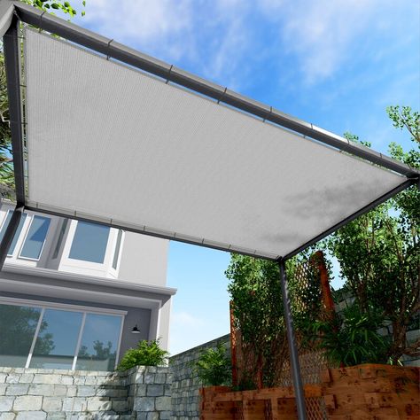 Windscreen4less Hemmed Shade Cloth 220GSM Replacement For Pergolas Canopy & Gazebos | Wayfair Sun Sails, Sun Shade Canopy, Backyard Shade, Sun Sail Shade, Canopy Cover, Shade Canopy, Outdoor Gazebos, Pergola Canopy, Shade Cloth