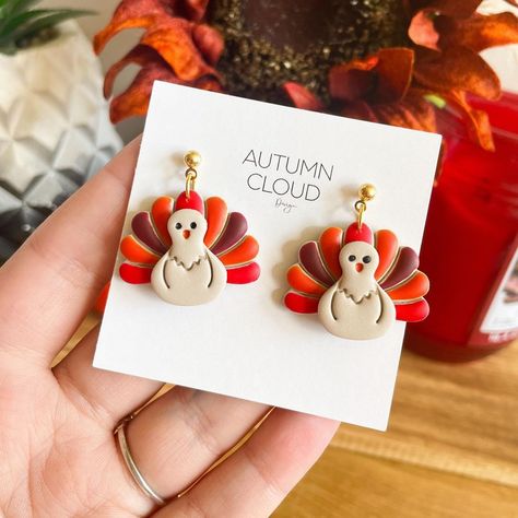 Hi friends! Happy Friday! I have just added a couple of new(and older) things to the website! Go check it out 🫶 #autumn #autumnvibes🍁 #cottagecore #thanksgiving #fallfashion #fallvibes #halloween #halloweenvibes #spookyseason #cuteearrings #trendyearrings #handmadewithlove #smallbusiness Turkey Clay Earrings, Cottagecore Thanksgiving, Fall Polymer Clay Earrings, Fall Polymer Clay, Earrings Polymer, Halloween Time, Brass Hoops, Clouds Design, Friends Happy