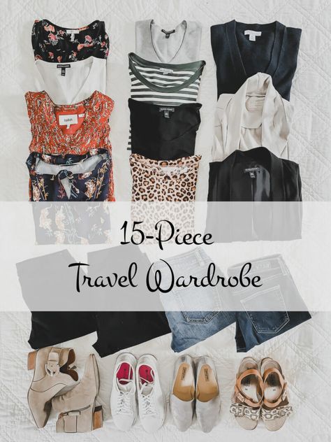 My 15-Piece Summer Travel Wardrobe Travel Capsule Wardrobe Summer, European Travel Outfit, Dress Up Shoes, Polished Casual, Travel Capsule, Travel Capsule Wardrobe, Travel Clothes Women, Travel Outfit Summer, Summer Capsule Wardrobe