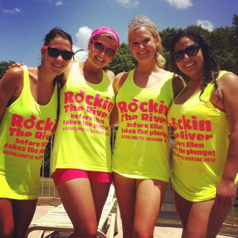 River Bachelorette Party Tanks! Congrats Ellen!! #BESTFRIENDS #bachelorette #wedding Bachelorette River Float, Float Trip Bachelorette Party, Bachelorette Float Trip, River Bachelorette Party, River Bachelorette, Bachelorette Party Tanks, River Wedding, Fishing Wedding, Party Like Its 1999