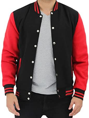 Men's Yellow and Black Baseball Varsity Letterman Lightweight Jacket at Amazon Men’s Clothing store Black And Red Varsity Jacket, Black Letterman Jacket, Red Varsity Jacket, Black Varsity Jacket, Best Leather Jackets, Letterman Jacket, Stylish Jackets, Leather Sleeve, Baseball Jacket