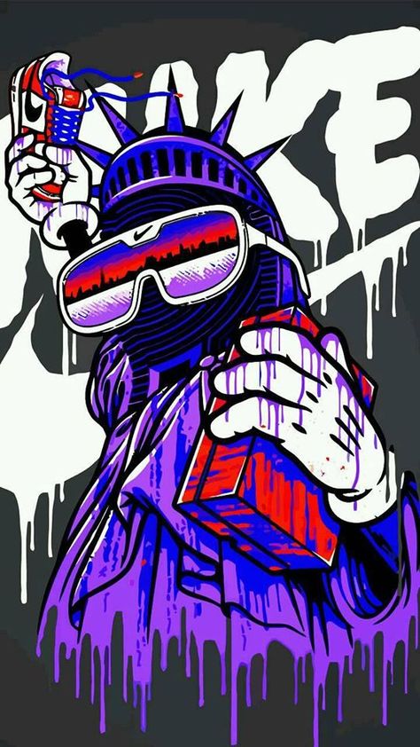 Cool Graffiti Backgrounds Check more at https://www.backgroundscool.com/cool/cool-graffiti-backgrounds/ Truk Besar, Nike Art, Graffiti Characters, Sneaker Art, Nike Wallpaper, Desenho Tattoo, Graphic Tshirt Design, Dope Art, Art Anime