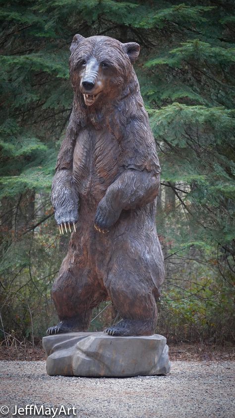 Log Carving, Chainsaw Sculpture, Dystopian Art, May Art, Chainsaw Wood Carving, Graven Images, Chainsaw Art, Kodiak Cakes, Bear Carving