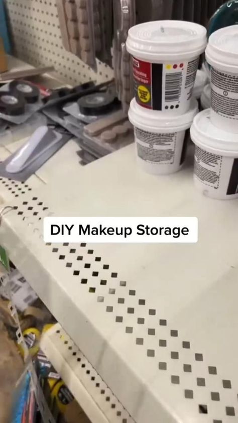 Diy Bathroom Makeup Storage, Diy Vanity Storage Ideas, Makeup Organizer Ideas Bedroom, Make Storage Ideas, Dollar Tree Ideas Organizations, Extra Storage Room Ideas, Christmas Decorating Ideas For Cubicles, Make Up Organization Ideas Diy, How To Store Makeup In Bathroom