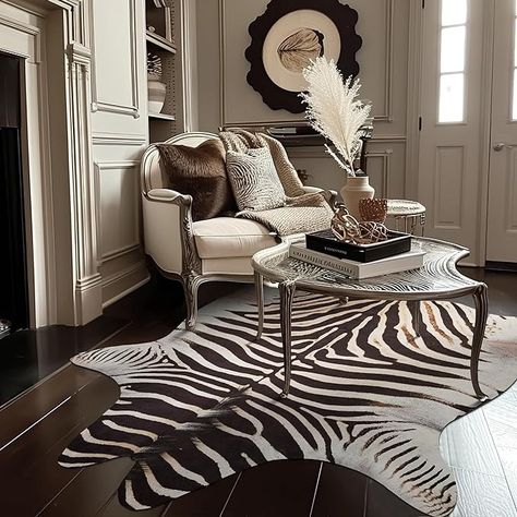 Amazon.com: JINCHAN Zebra Print Area Rug Faux Skin Cowhide Animal Design Mat Faux Suede Indoor Floorcover for Bedroom Living Room 5x7 Safari Design : Home & Kitchen Cow Hide Rug Bedroom, Hide Rug Bedroom, Zebra Carpet, Moss Room, Black And White Area Rug, Zebra Skin Rug, Cow Print Rug, Zebra Print Rug, Faux Cowhide Rug