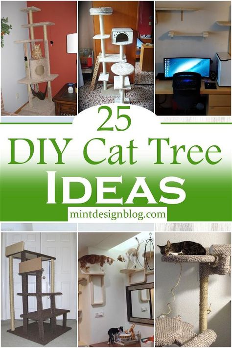 Cat Tree Ideas, Cat Trees Diy Easy, Playground Diy, Cat Trees Homemade, Diy Cat Shelves, Diy Cat Tower, Cat Tree Plans, Unique Cat Trees, Cat Tree House