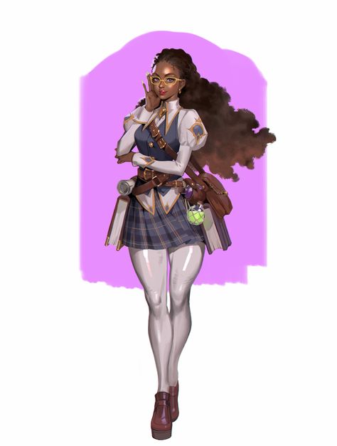 ArtStation - Magical school uniform, Sora Kim Magical School Uniform, School Uniform Ideas, Magical School, Hogwarts Uniform, Witch School, Uniform Ideas, Fantasy Witch, Paintings And Drawings, Black Anime Characters