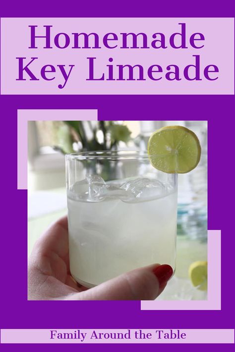 Served over ice and garnished with a slice of lime, homemade key limeade is the perfect thirst-quencher for hot summer days. Lime Juice Recipes, Limeade Drinks, Fresh Strawberry Lemonade, Limeade Recipe, Lime Rickey, Citrus Squeezer, Key Lime Juice, Make Simple Syrup, Drink Recipes Nonalcoholic