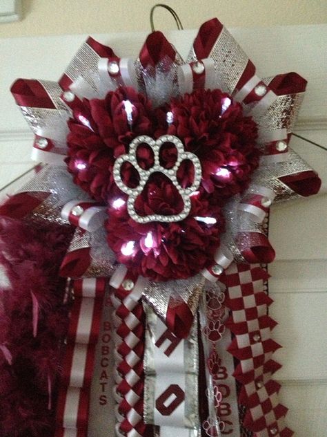 Homecoming Mum  Cy Fair  Ready To Ship by MumAMia3 on Etsy, $150.00 Homecoming Mums Senior, High School Homecoming, Homecoming Corsage, Texas Homecoming Mums, Football Mums, Homecoming Garter, Senior Overalls, Football Homecoming, Mums The Word