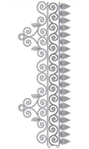 Lace Embroidery Designs, Embroidery Borders, Digital Embroidery Patterns, Simple Embroidery Designs, Diy Embroidery Designs, Motifs Perler, Bead Embroidery Tutorial, Border Embroidery Designs, Border Embroidery