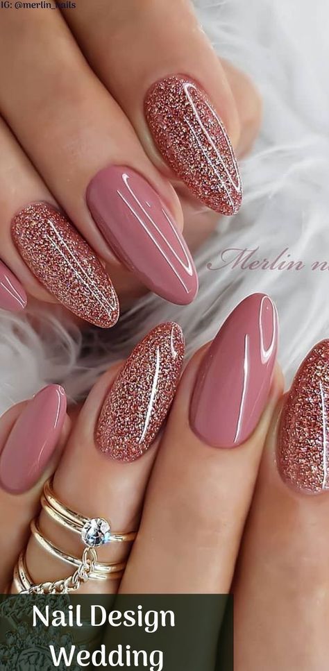 Diy Wedding Nails, 30 Nails, Nagellack Trends, Wedding Nails Glitter, Pretty Nail Art Designs, Crazy Nails, Wedding Nails Design, Nail Art Wedding, Bride Nails