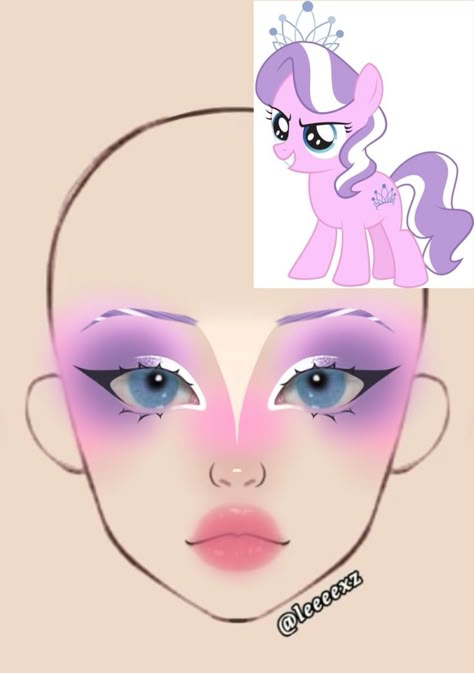 She's such a girl boss what can I say I love this makeup Pinkie Pie Makeup, Diamond Tiara Mlp, Mlp Makeup, Makeup Drawings, Pony Reference, Glowup Tips, Face Texture, Makeup Clown, Pony Makeup