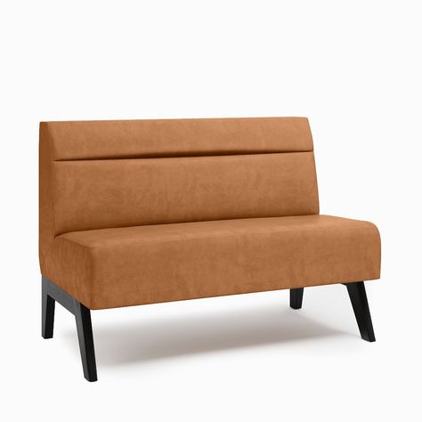 Novak Leather Banquette | West Elm Modern Dining Bench, Leather Banquette, Leather Wing Chair, Dining Banquette, Parlor Chair, Wood Dining Bench, Contemporary Seating, Oversized Furniture, Dining Benches