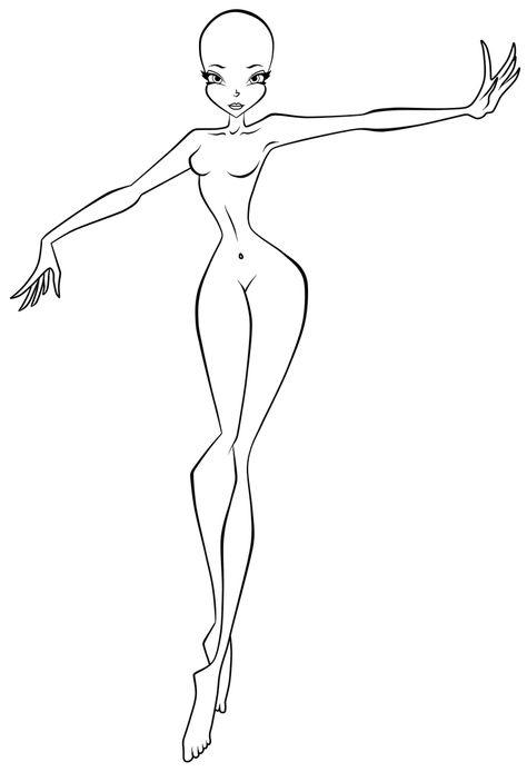 Waiting You, Body Template, Klub Winx, Fashion Figure Drawing, Body Base Drawing, Creative Drawing Prompts, Outline Drawing, Fashion Illustration Sketches, Easy Drawings Sketches