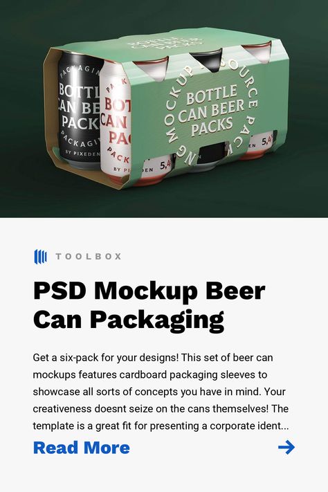 Get a six-pack for your designs! This set of beer can mockups features cardboard packaging sleeves to showcase all sorts of concepts you have in mind. Your creativeness doesnt seize on the cans themselves! The template is a great fit for presenting a corporate identity at its best. Can Mockup Free, Beer Pack, Can Packaging, Beer Box, Can Mockup, Bag Mockup, Cardboard Packaging, Box Mockup, Branding Identity