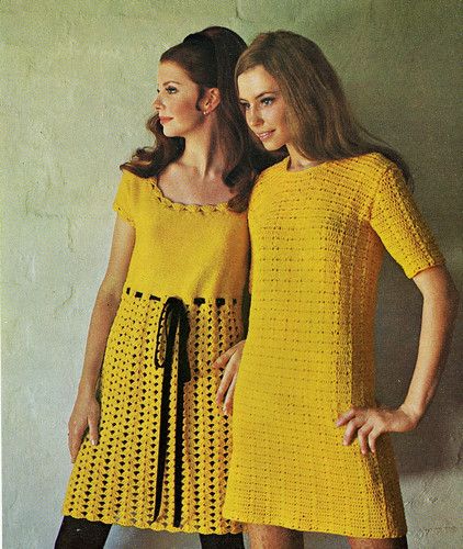 Barbie Dress Up Games, Tricotin Long, Vintage Crochet Dresses, Vintage Crochet Patterns, Yellow Dresses, Muslimah Dress, Crochet Vintage, Clothing Patterns Free, Crochet Baby Dress