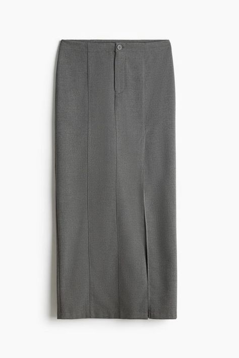 Ankle Length Skirt, Gray Skirt, Fitted Skirt, Straight Cut, Ankle Length, Pencil Skirt, Womens Skirt, H&m, Pencil