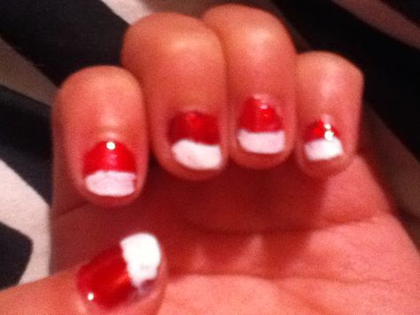 Cute and easy Christmassy French tips Christmassy Nails, French Tips, Nails