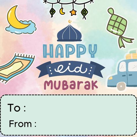 Eid Card Eid Mubarak Design, Eid Fitri Card, Happy Ied Mubarak, Eid Fitr, Tutorial Canva, Eid Holiday, Box Hampers, Ramadan 2024, Eid Adha