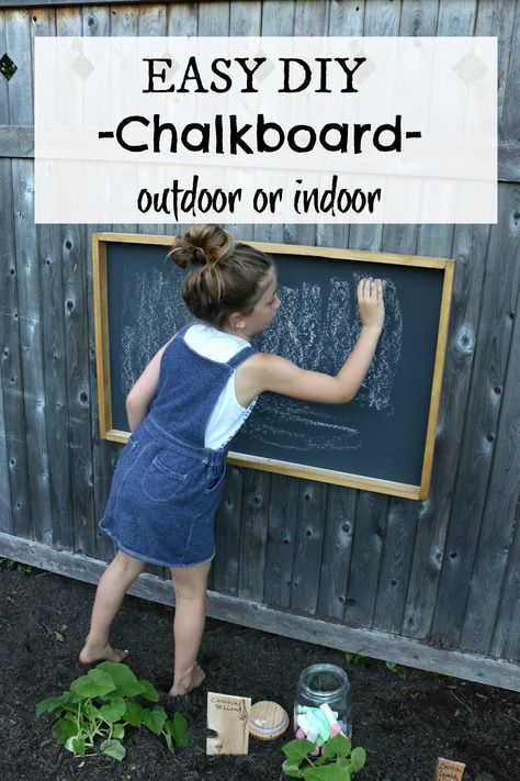 How to make a DIY Chalkboard- Outdoor or Indoor - Nesting With Grace Chalkboard Wall Bedroom, Outdoor Chalkboard, Kids Room Desk, Make A Chalkboard, Kids Chalkboard, Kids Rooms Shared, Nesting With Grace, Play Area Backyard, Children Room Boy