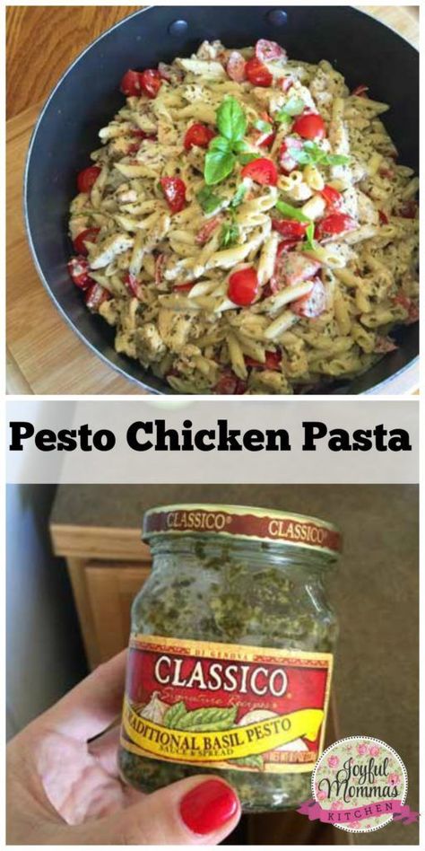 So simple and so delicious. This Pesto Chicken Pasta is ready in 20 minutes and you only need a handful of simple ingredients. Pasta Pesto, Pesto Pasta Recipes, Pesto Chicken Pasta, Pesto Chicken, Goulash, Pesto Pasta, Vegetable Salad, Chicken Pasta, So Delicious