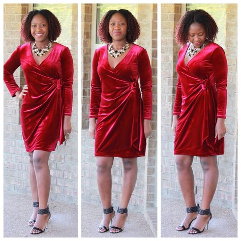 Holiday Ready faux wrap dress Pattern M6884 made with a stretch velvet Velvet Dress Pattern, Faux Wrap Dress Pattern, Velvet Clothing, Velvet Holiday Dress, Formal Dress Patterns, Apparel Sewing, Knit Gown, Wrap Dress Pattern, Velvet Dress Designs