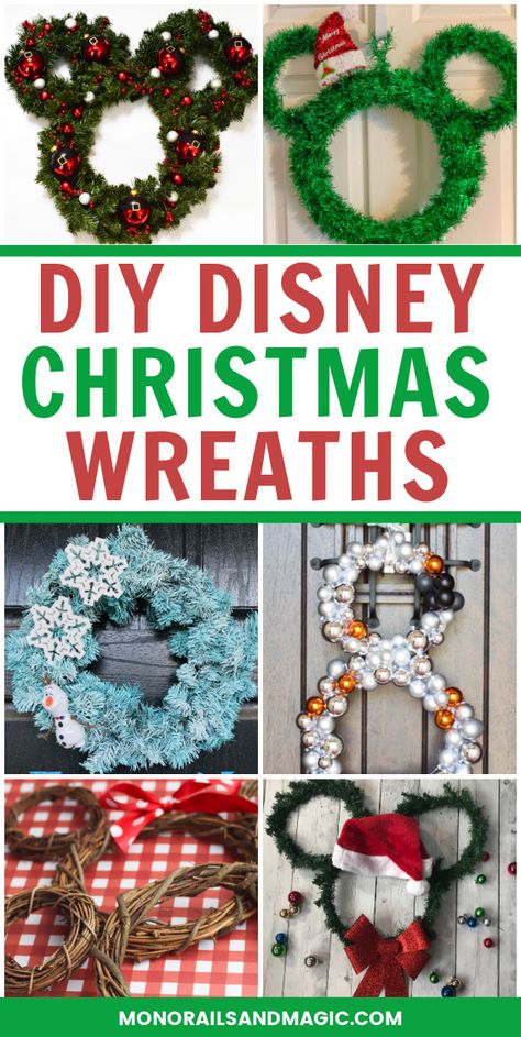 Disney Christmas Decorations Diy, Diy Disney Christmas, Disney Christmas Diy, Disney Christmas Crafts, Minnie Mouse Wreath, Mickey Mouse Wreath, Mickey Wreath, Disney Wreath, Disney Christmas Decorations