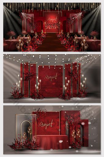 Chinese Themed Wedding, Gold Theme Wedding, Wedding Pelamin, Sangjit Decoration, Red Gold Wedding, Red Wedding Decorations, Engagement Decor, Red Wedding Theme, Red Backdrop