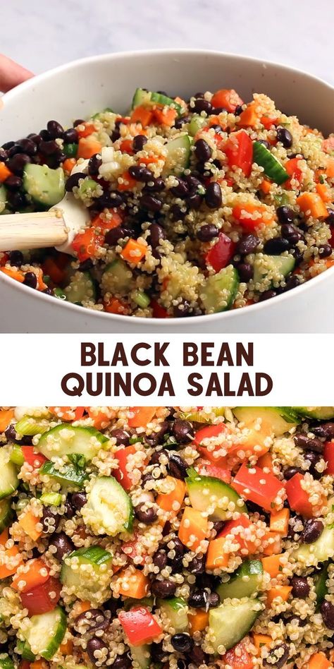 Quinoa Black Bean Salad, Black Bean Quinoa Salad, Bean Quinoa Salad, Black Quinoa, Bean Quinoa, Quinoa Recipes Easy, Quinoa Recipes Healthy, Easy Quinoa, Black Bean Quinoa