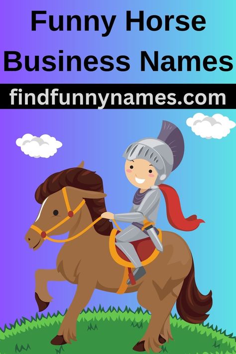 These funny horse business names are sure to bring a smile to your face and make you the talk of the barn. Whether you're looking for a catchy name for your own horse-related business or simply enjoy a good laugh, these horse puns and witty wordplay will have you horsing around in no time. #FunnyHorseBusinessNames #HorseHumor #HorsePuns #BusinessLaughs Treat Business Names, Horse Puns, Horse Massage, Horse Business, Names List, Massage Business, Catchy Names, Funny Horses, Horse Treats