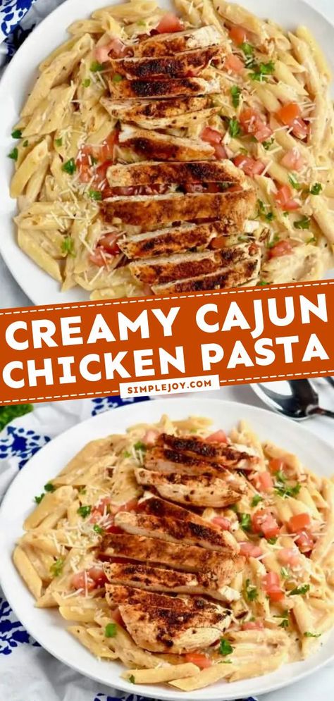 Cajun Steak Pasta, Creamy Cajun Chicken Pasta, Creamy Cajun Chicken, Cajun Chicken Pasta Recipes, Cajun Chicken Alfredo, Holy Cannoli, Resep Pasta, Cajun Pasta, Chicken Tortellini