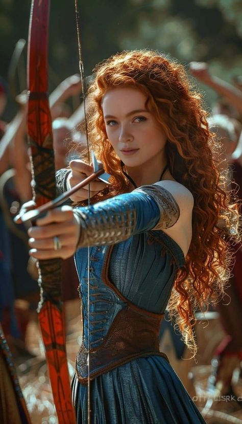 Brave Merida Costume, Merida Brave Costume, Rebelle Disney, Merida Aesthetic, Merida Costume, Merida Cosplay, Medieval Archer, Merida Brave, Red Hair Woman