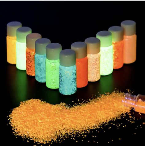 Glow In The Dark Glitter, Uv Flashlight, Glitter Slime, Glitter Powder, Nail Glitter, Body Glitter, Nail Art Supplies, Glitter Nail Art, Neon Colors