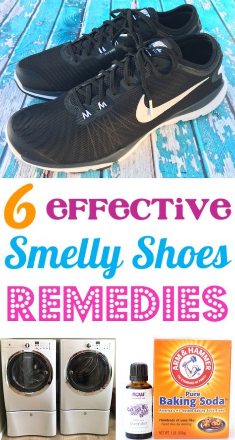 Smelly Shoes Remedies DIY!  From Baking Soda to Essential Oils, you'll learn how to get rid of stinky smells in sneakers and sandals!  Give these hacks a try this week! Smelly Shoes Remedies Diy, How To Remove Odor From Shoes, Smelly Feet Remedies How To Get Rid Of, How To Remove Smell From Shoes, How To Get Odor Out Of Shoes, How To Clean Smelly Shoes, How To Get Rid Of Stinky Shoes, How To Get Rid Of Shoe Odor, How To Make Shoes Not Stink