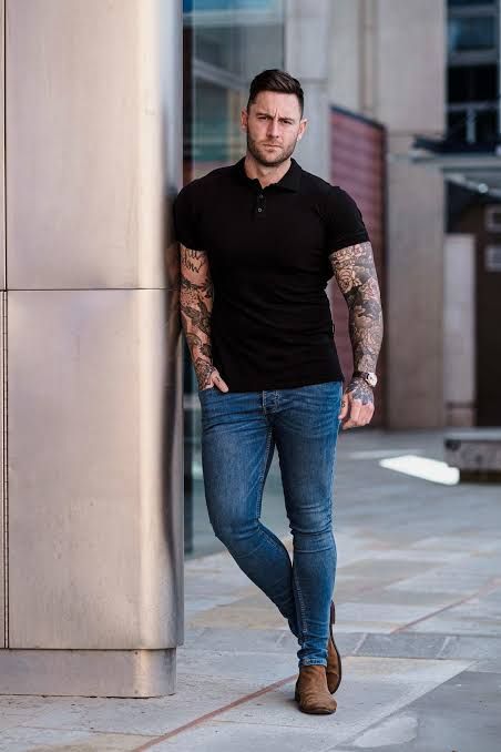 Black Polo Outfit Men, Black Shirt Outfit Ideas, Black Shirt Outfit, Black Shirt Outfit Men, Blue Jeans Outfit Men, Polo Outfit Men, Polo Shirt Outfit Men, Black Shirt Outfits, Shirt Outfit Ideas