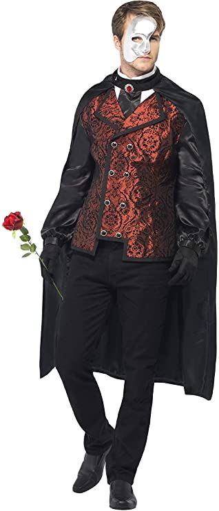 Amazon.com: Smiffy's Men's Dark Opera Masquerade Costume: Clothing Male Masquerade Outfit, Masquerade Ball Outfit, Masquerade Outfit Ideas, Masquerade Halloween Costumes, Venetian Costume, Ball Outfit, Masquerade Outfit, Modern Dance Costume, Outfit Ideas Men