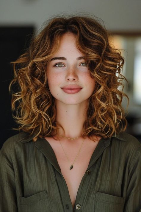 Soft Lived-In Curls for Shoulder-Length Hair and Square Faces Natural Wavy Haircut Layered Hairstyles, Naturally Curly Haircuts, Medium Length Curly Haircuts, 2024 Skincare, Zicxa Photos, Shorthair Haircut, Faces Women, Braids Blonde, Haircut For Square Face