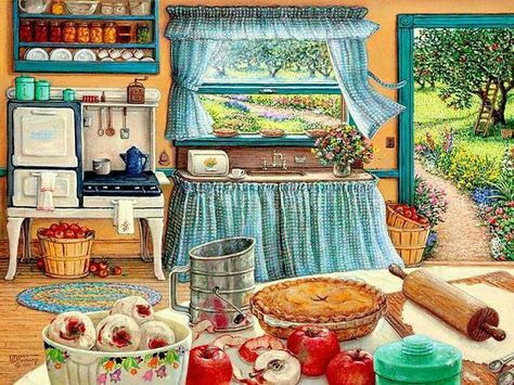 Mosaic Pictures, Pola Kristik, Diamond Mosaic, Cross Paintings, Country Art, Decoupage Paper, Cross Stitch Kits, Art Plastique, A Kitchen