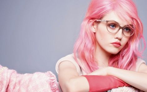 #pink hair, #face, #blue eyes, #women, #glasses, #women with glasses, #dyed hair, wallpaper Chanel Fall 2014, Charlotte Free, Chanel Eyewear, Eyewear Campaign, Sunglasses Chanel, Pink Hair Dye, Chanel Women, Latest Sunglasses, Chanel Collection