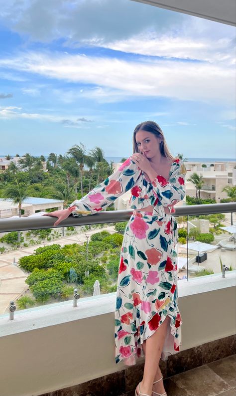 matching floral set on my honeymoon at beloved playa mujeres resort all inclusive resort outfit vacation outfit & honeymoon inspo All Inclusive Resort Outfits, Resort Outfits Vacation, Honeymoon Dress, Vacation Outfits Women, Beach Honeymoon, Honeymoon Outfits, Resort Outfit, All Inclusive Resort, Floral Set