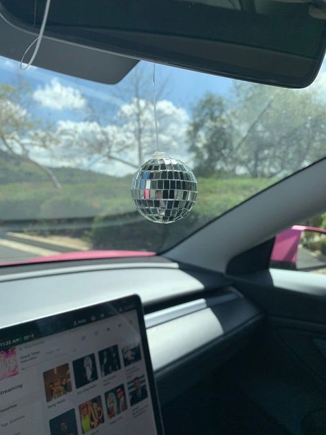 Disco Ball for Rear View mirror bedroom, dorm or party. 1.5 inch hanging mirror ball car decor car party mirror ball Plastic Core -  #Ball #Bedroom #Car #core #decor #Disco #Dorm #Hanging #Inch #Mirror #Party #Plastic #Rear #View Rearview Mirror Disco Ball, Disco Ball Car Hanger, Disco Ball Car Decor, Car Disco Ball, Cute Car Decor Ideas, Car Ceiling Decoration, Decorated Car Interior, Car Interior Decor Aesthetic, Car Rear View Mirror Decor