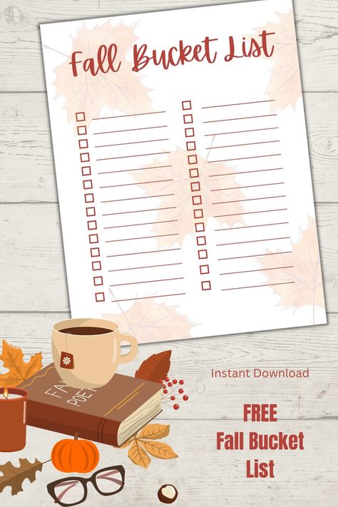 Fall Bucket List Bucket List Printable Templates, Fall To Do List Template, Winter Bucket List Printable Blank, Fall And Halloween Bucket List, Fall Bucket List Template, Free Printable Fall Bucket List, Bucket List Template, Fall Bucket List Bullet Journal, Halloween Pumpkin Templates