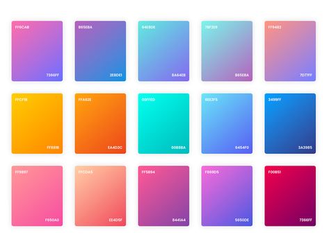 Adobe XD gradient examples. Gradient Pallete Color, Flat Design Colors, Mises En Page Design Graphique, Flat Color Palette, Ui Color, Gradient Color Design, Color Design Inspiration, 카드 디자인, Gradient Design