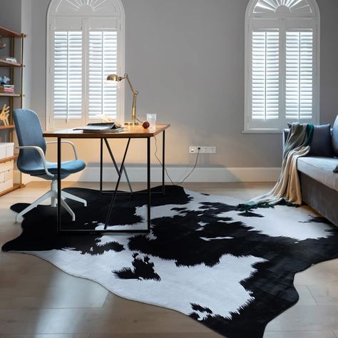 Cow rug living room